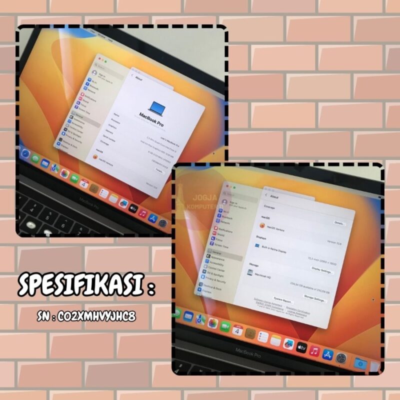 About This MacOS Ventura, Macbook Pro 13" 2018