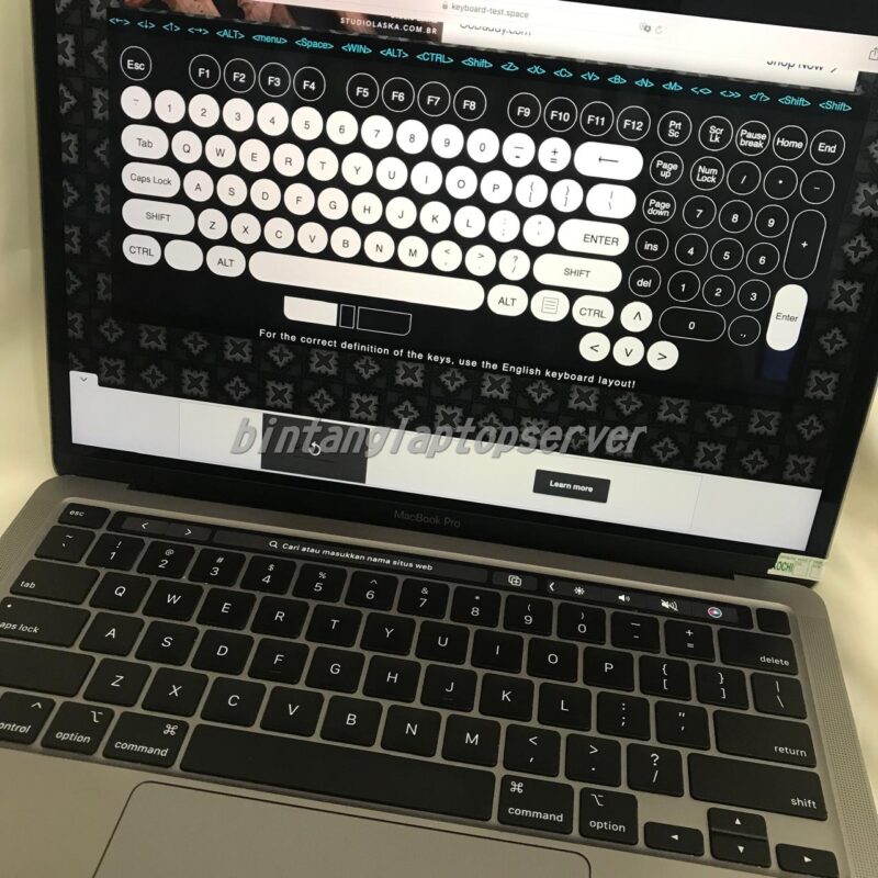 Test Keyboard Macbook Pro 2020