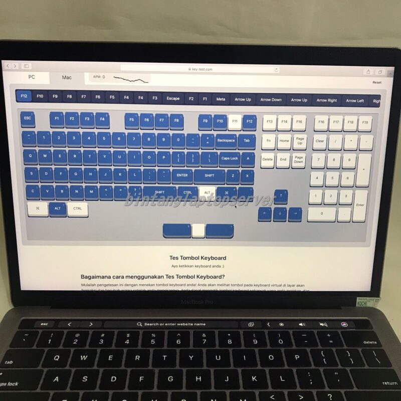 Test Keyboard Macbook Pro 13 Inch 2018 Second Plus Charger