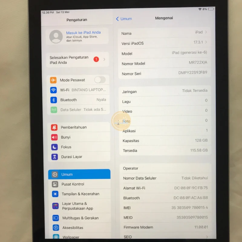 ipad 6 128GB Space Gray