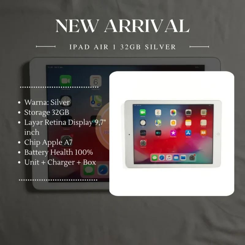 iPad Air 1st Gen 32GB Silver Fullset Original New Open Box
