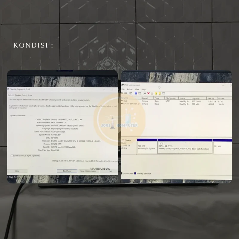 Laptop Sony Vaio VJPF11C11N Intel Core i5 Gen 8 RAM 8/256GB