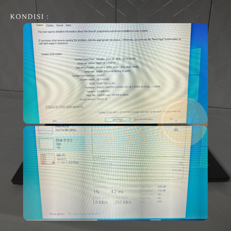 Laptop Lenovo Thinkpad L480 RAM 8/256GB