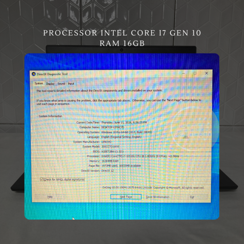 38 Laptop Lenovo Thinkpad X390 RAM 16GB/256GB Core i7 Gen 10