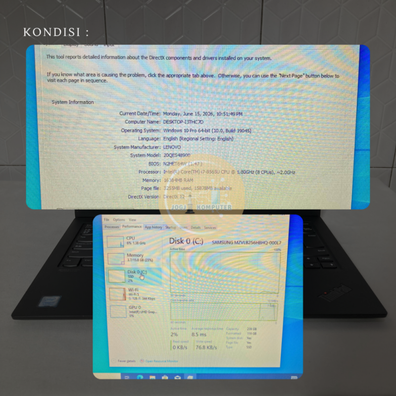 Laptop Lenovo Thinkpad X1 Carbon Gen 7 RAM 16GB/256GB